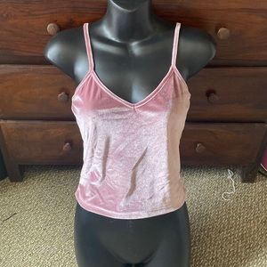Pink Crushed Velvet Tank